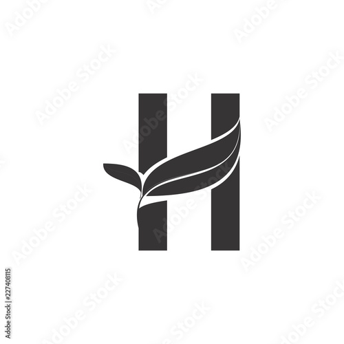 H letter with leaf logo