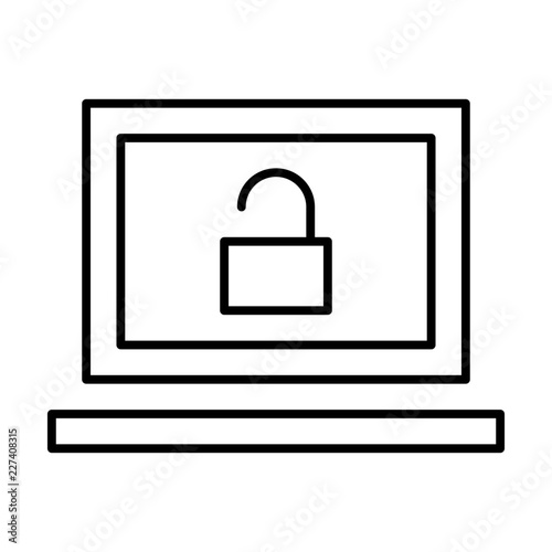 Notebook Unlock Computer Service IT Programming Hardware Webdesign vector icon