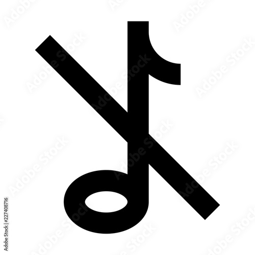 Note Music Silent Audio Gui Web vector icon