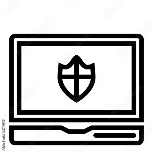 Notebook Protect Computer Service IT Programming Hardware Webdesign vector icon