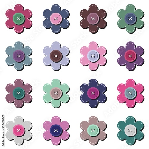 scrapbook flowers on white background