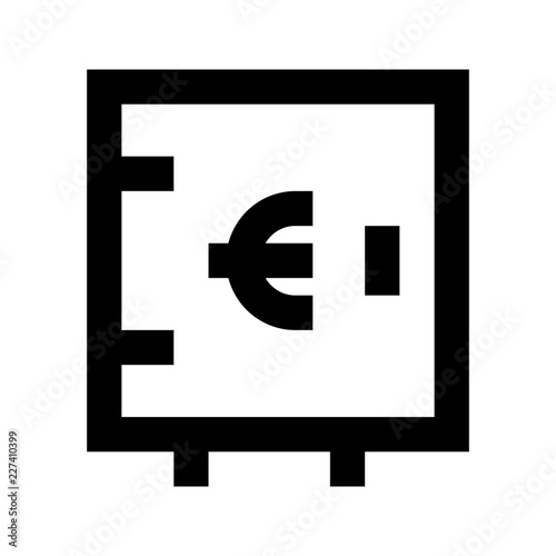 Safe Protect Euro Finance Money Exchequer Cash vector icon