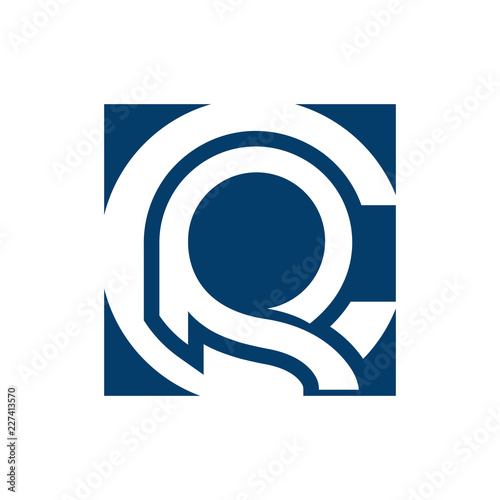 letter C and R monogram square shape logo template
