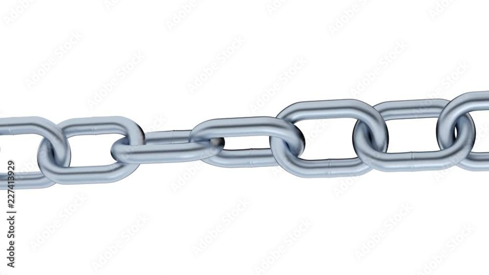 Left to Right Camera move on Metallic Chains with Four Red Links and Padlock Left to Right Camera move on Metallic Chains with Four Red Links and Padlock