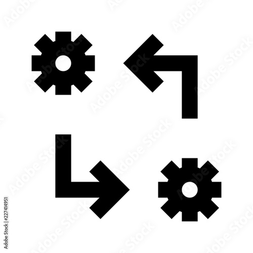 Process Gear Wheel Settings Progress Causality vector icon