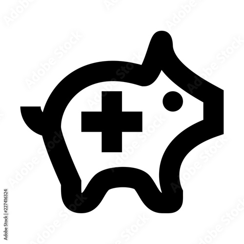 Piggy Add Finance Money Exchequer Cash vector icon
