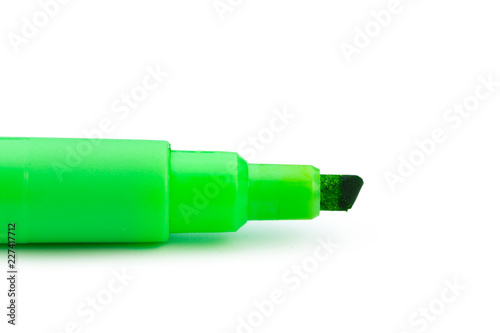 Green felt-tip pen isolated on white background