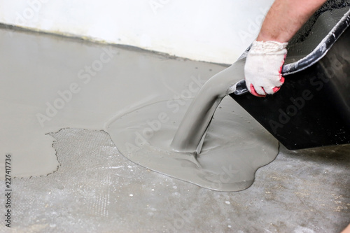 Fill screed floor repair and furnish, shallow dof