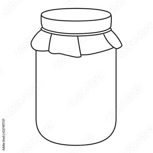Line art black and white jam jar