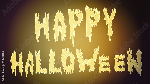 Lettering to celebrate Halloween with scary spreading slimy smeared letters glowing in the dark on a beautiful and terrible background. Use for poster, postcard, print and simply thematic decoration