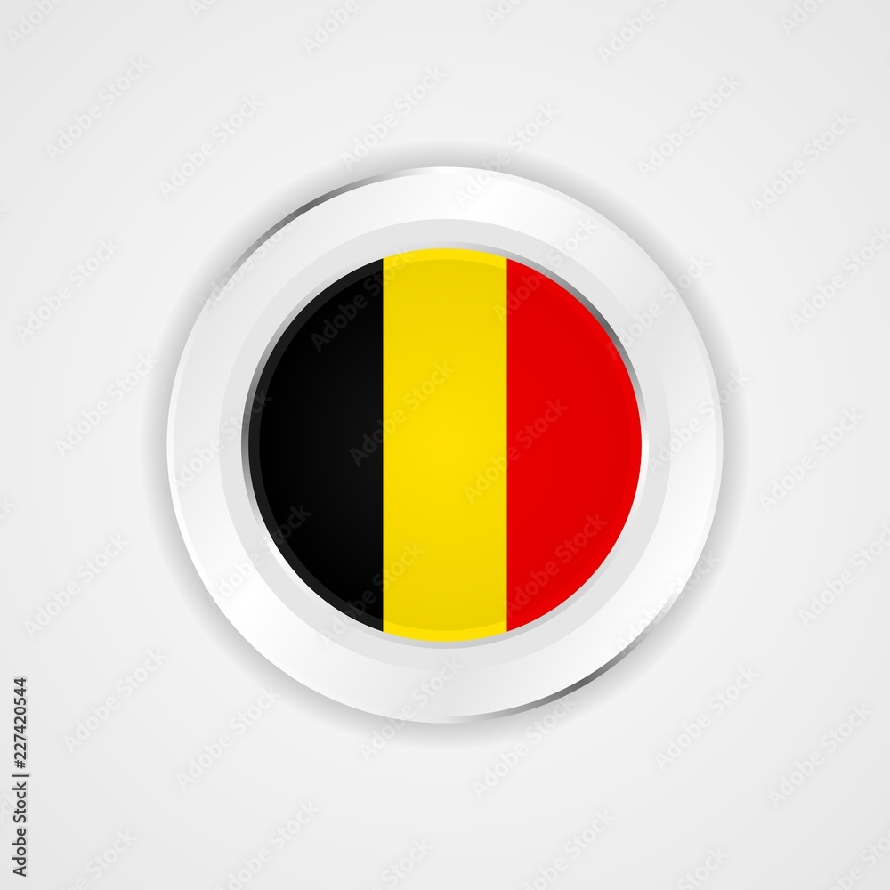 Fototapeta premium Belgium flag in glossy vector icon.