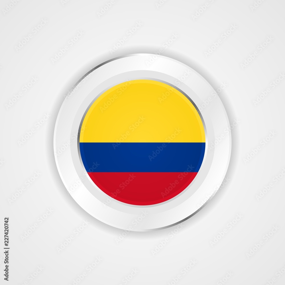 Colombia flag in glossy vector icon. Colombia flag in glossy vector icon.