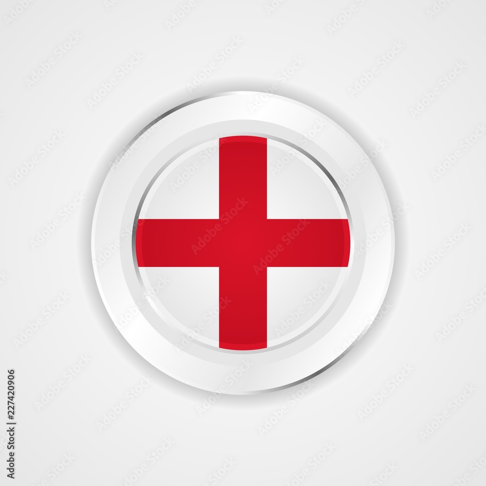 England flag in glossy vector icon. England flag in glossy vector icon.