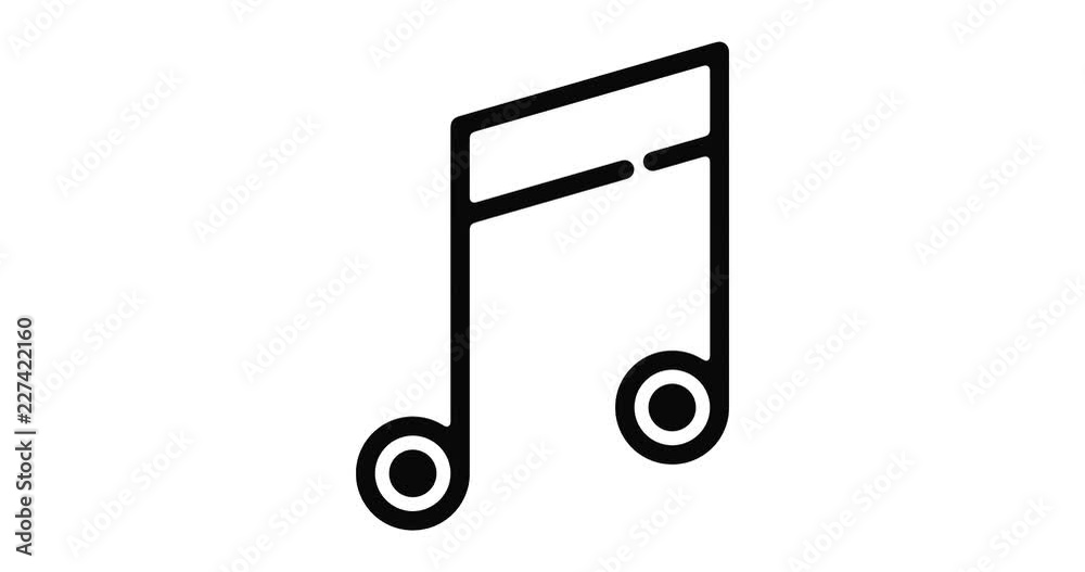 Music note line icon motion graphic animation with alpha channel. Music note line icon motion graphic animation with alpha channel.