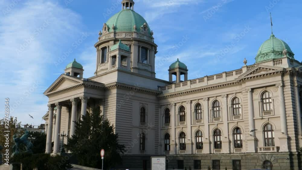 House of the National Assembly of Serbia (Serbian parliament building) in downtown, and is a landmark and tourist attraction. It was the seat of the Parliament of Yugoslavia. Belgrade 21 October 2017 House of the National Assembly of Serbia (Serbian parliament building) in downtown, and is a landmark and tourist attraction. It was the seat of the Parliament of Yugoslavia. Belgrade 21 October 2017