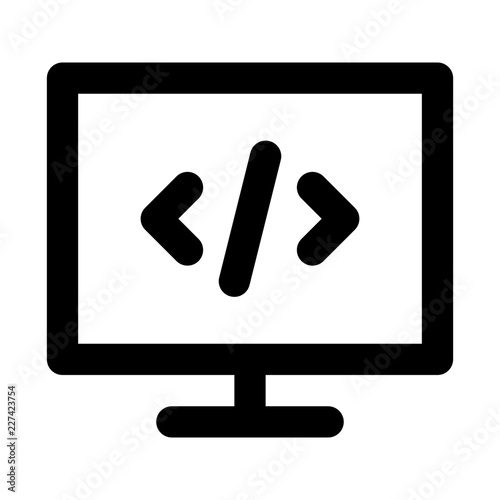 Programming Coding Education School Learning Creation Culture vector icon