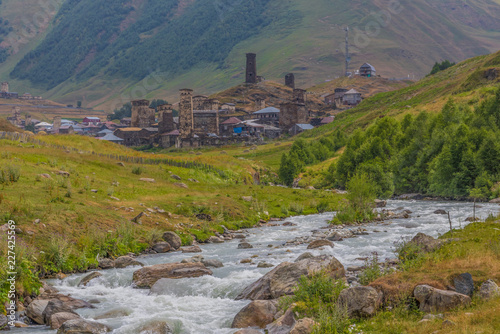 The Svaneti region is one of the most impressive exemple of the Georgian stunning beauty. Here the village of Chazhashi, a Unesco World Heritage site photo