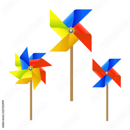 Colorful Pinwheel, Windmill vector