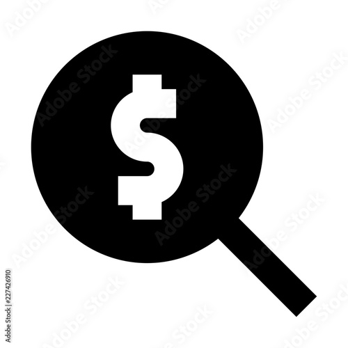 Search Dollar Finance Money Exchequer Cash vector icon