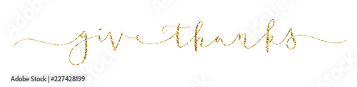 GIVE THANKS brush calligraphy banner