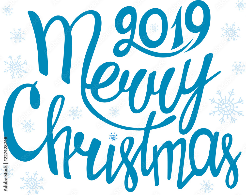 Merry Christmas. Holiday lettering. Winter illustration. Happy New Year