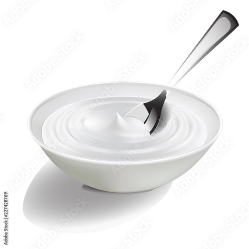Which curd bowl with spoon