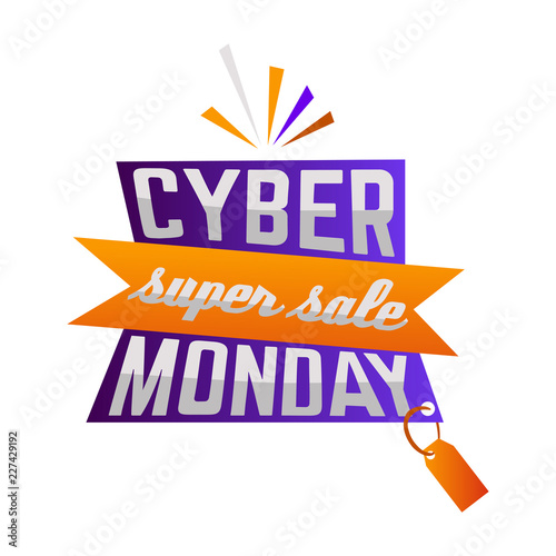 Cyber Monday Super Sale advertising festive poster