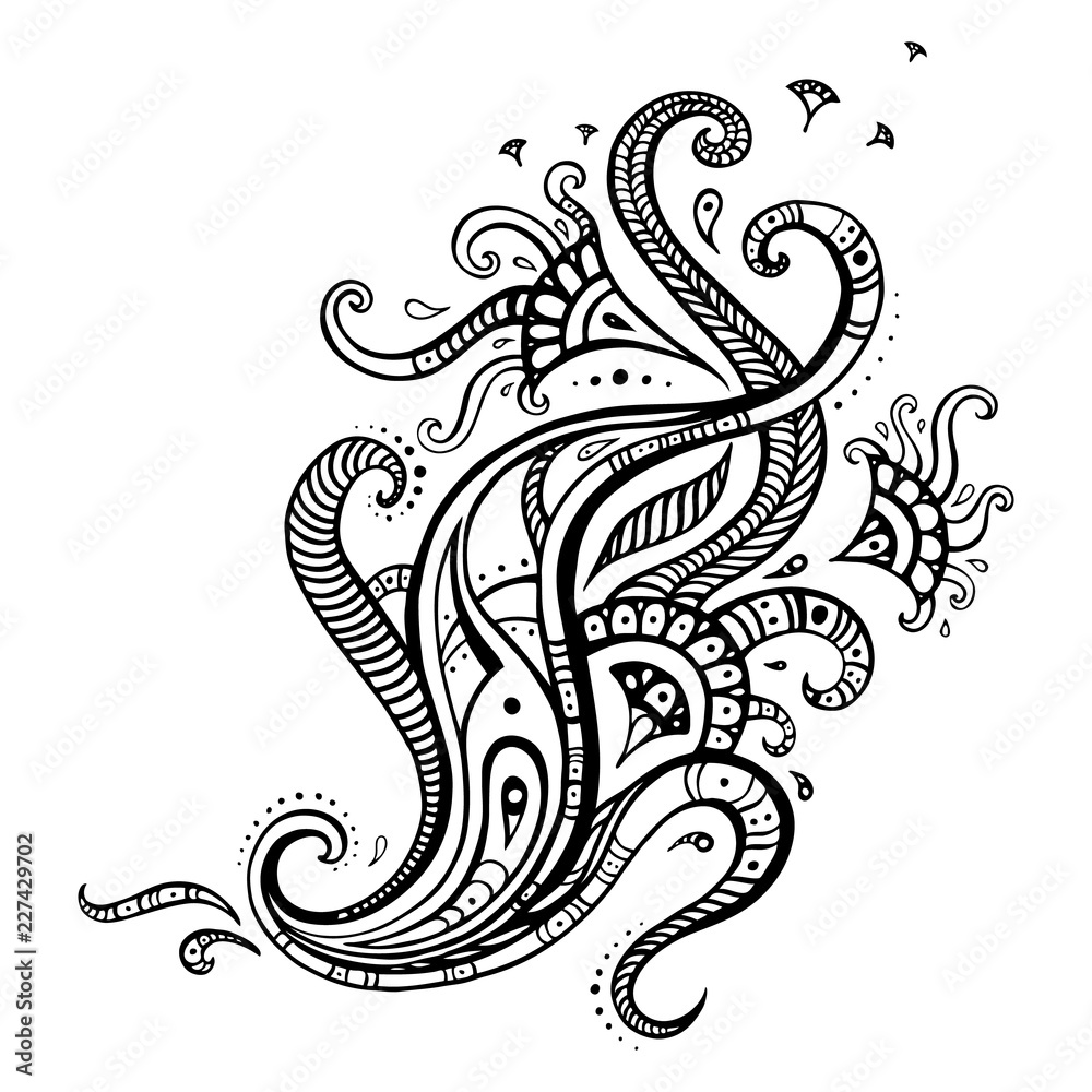 Fototapeta premium Paisley background. Hand Drawn ornament. Vector illustration