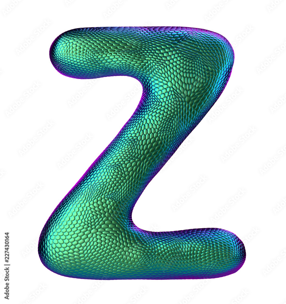 Letter Z Made Of Natural Green Snake Skin Texture Isolated On White Stock Illustration Adobe Stock