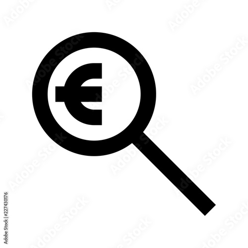 Search Euro Finance Money Exchequer Cash vector icon