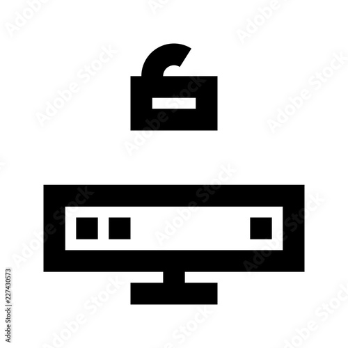 Server Unlock Security Protect Protection Secure vector icon