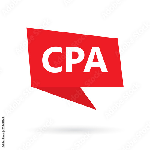 CPA (Certified Public Accountant) acronym on a speach bubble- vector illustration