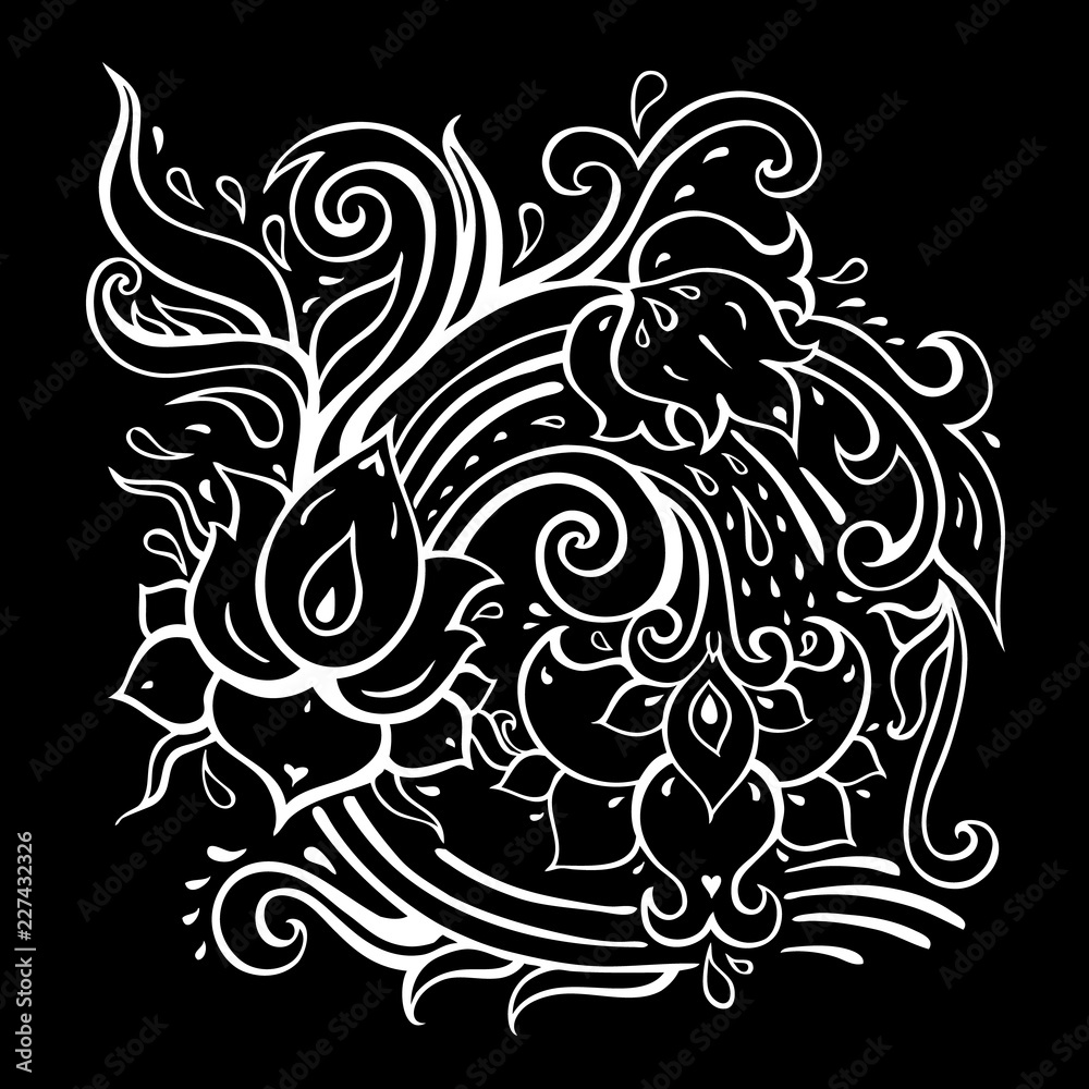 Paisley background. Hand Drawn ornament. Vector illustration