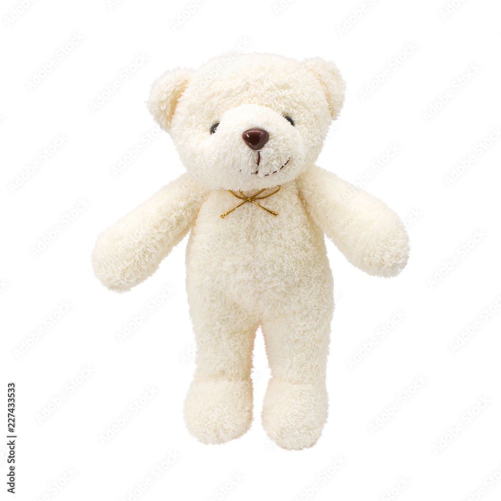 White teddy bear on isolated background. Cute fluffy animal for children use as gift or hug. White teddy bear on isolated background. Cute fluffy animal for children use as gift or hug.