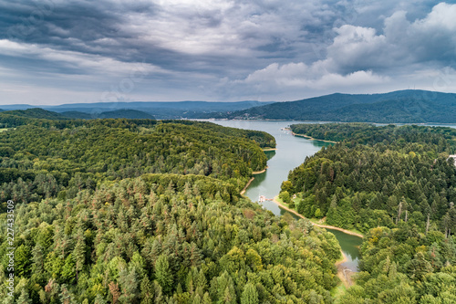 Fototapeta Naklejka Na Ścianę i Meble -  Solina area aerial view