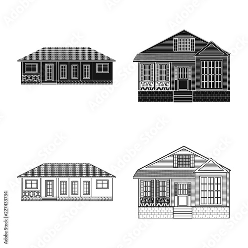 Fototapeta Naklejka Na Ścianę i Meble -  Isolated object of building and front logo. Collection of building and roof vector icon for stock.