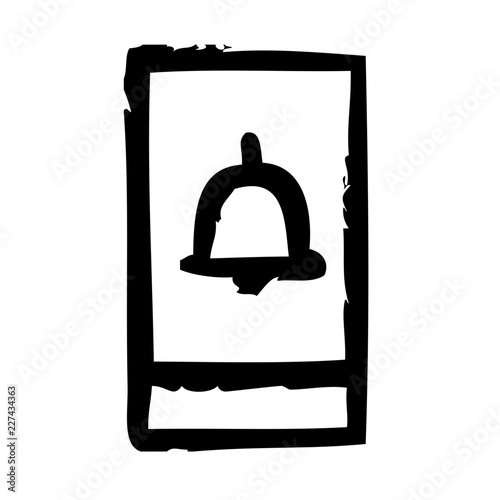 Smartphone 2 Alarm Bell Signal Alert vector icon