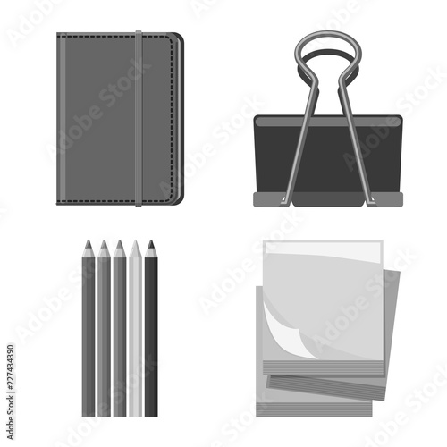 Vector design of office and supply symbol. Set of office and school vector icon for stock.