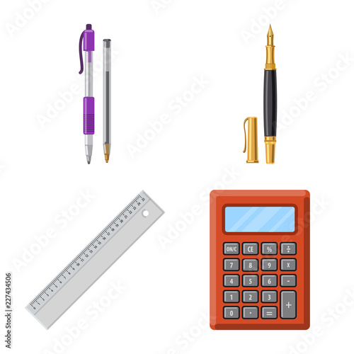 Vector design of office and supply symbol. Collection of office and school stock vector illustration.