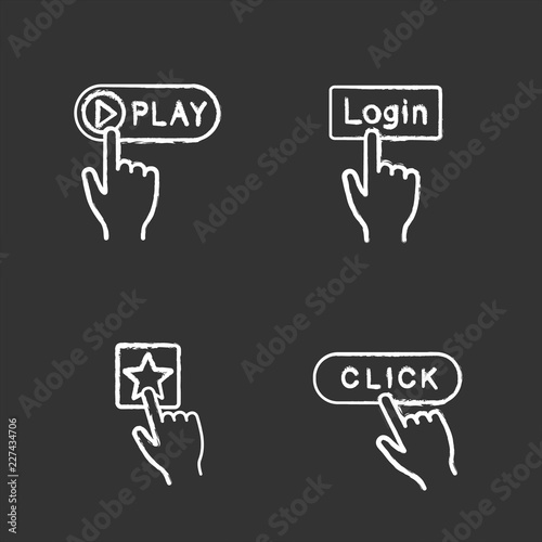 App buttons chalk icons set