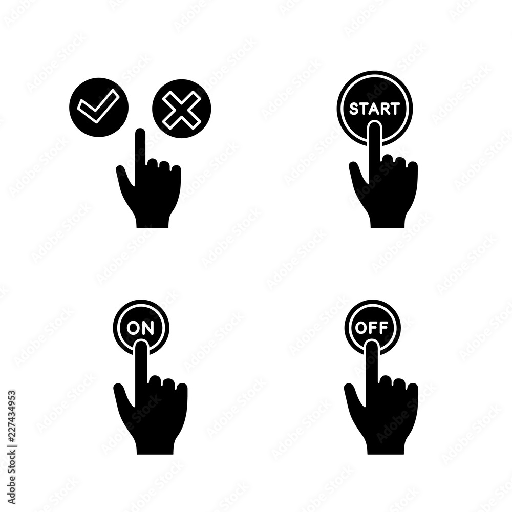 App buttons glyph icons set