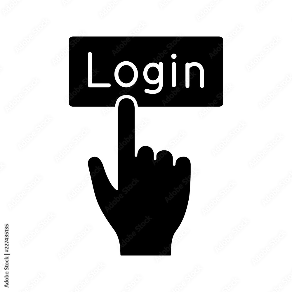 Obraz premium Login button click glyph icon