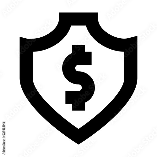 Shield Dollar Security Protect Protection Secure vector icon