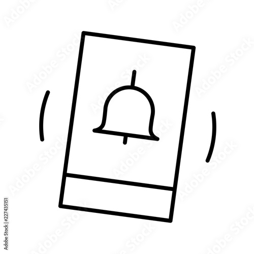 Smartphone Ring Alarm Bell Signal Alert vector icon
