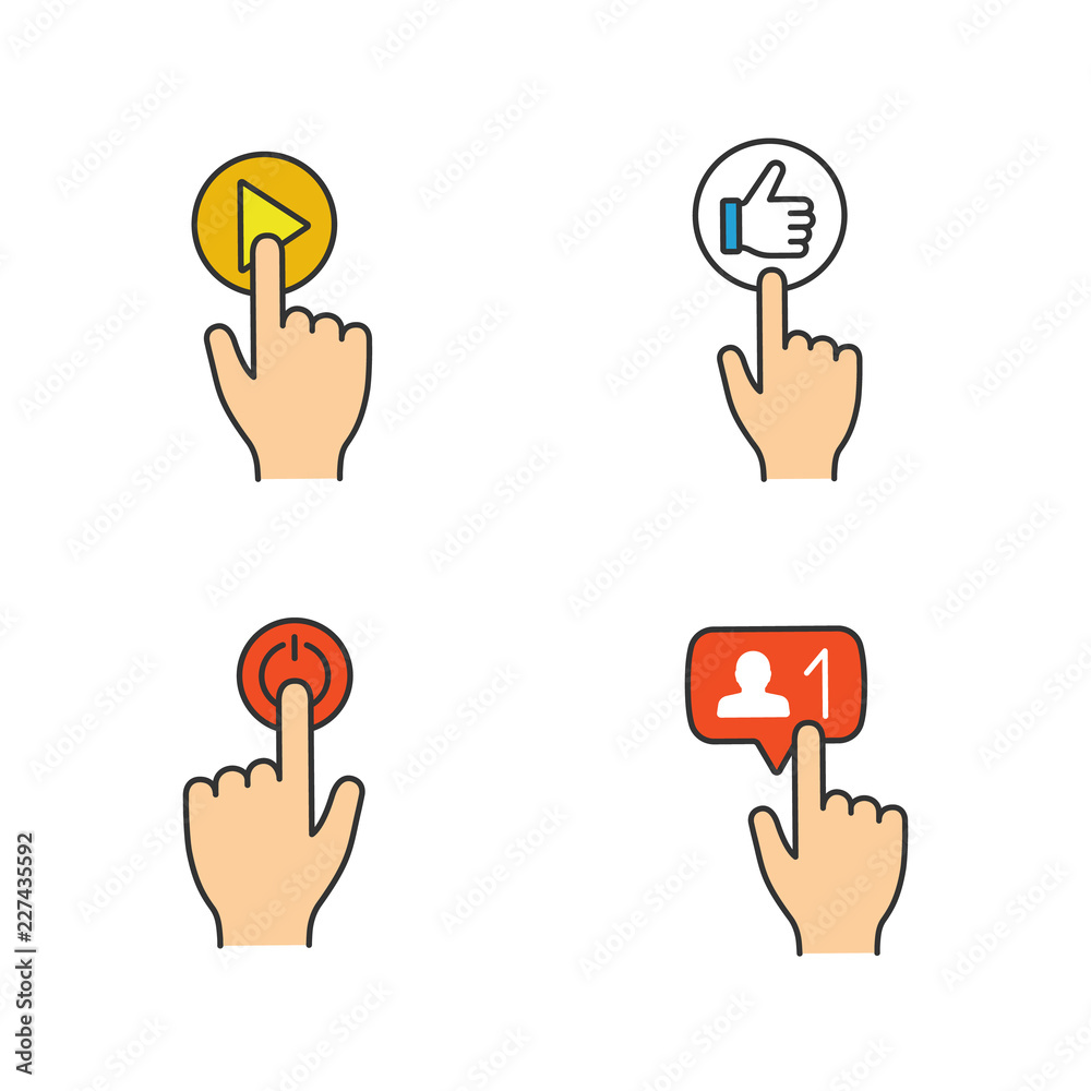 App buttons color icons set