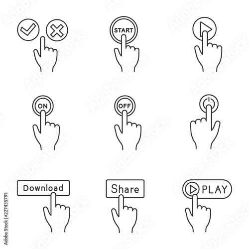 App buttons linear icons set