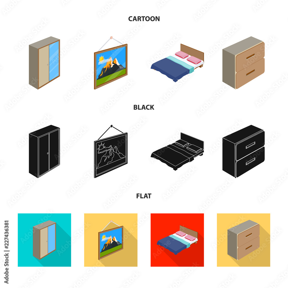 Vector design of bedroom and room symbol. Collection of bedroom and furniture vector icon for stock. Vector design of bedroom and room symbol. Collection of bedroom and furniture vector icon for stock.