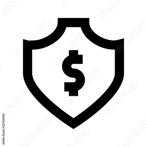 Shield Dollar Security Protect Protection Secure vector icon