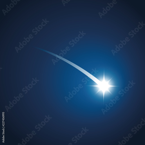 falling star in the dark sky