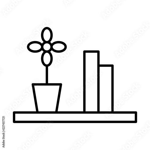 Shelf Housekeeping Home Furniture Living Interior vector icon